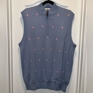 Martin 100% Italian Merino Wool Quarter Zip Pullover Sweater Vest Men's Medium